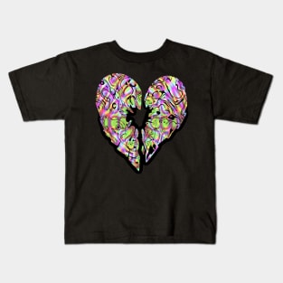 Broken Heart Water Ripple Kids T-Shirt